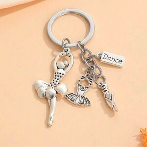 🔴Silver Ballet Dance Keychain